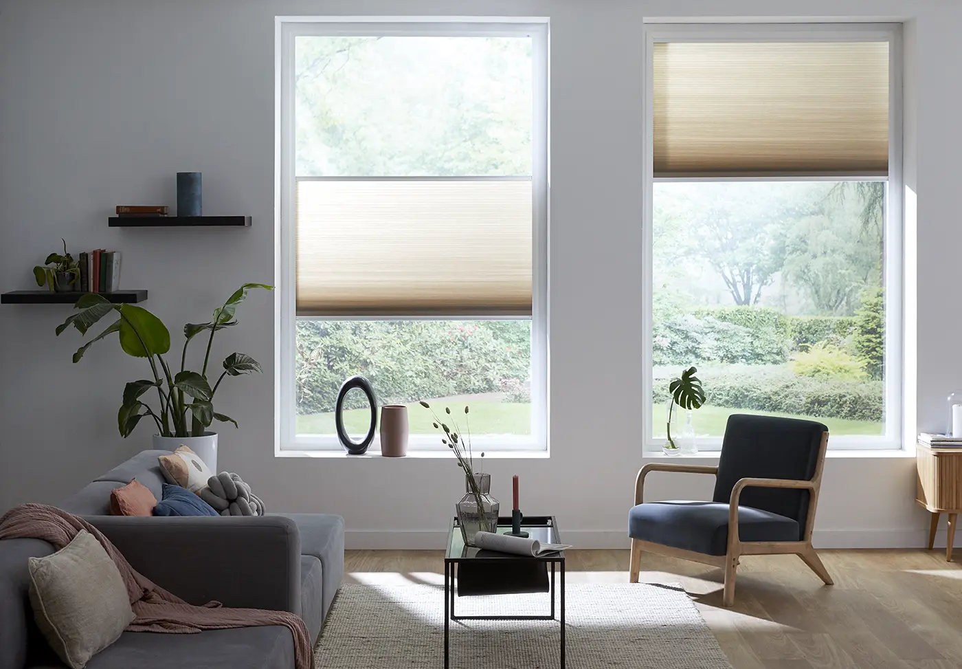 KeJe Splendid Pliss plisséraamdecoratie in moderne woonkamer